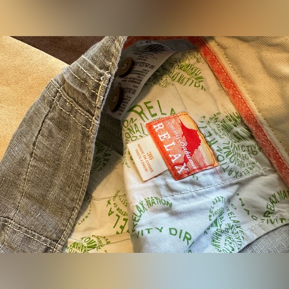 Tommy Bahama Men’s 36 Linen Cargo Shorts steel grey - Picture 2 of 3